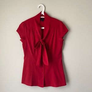 Red Banana Republic blouse with bow